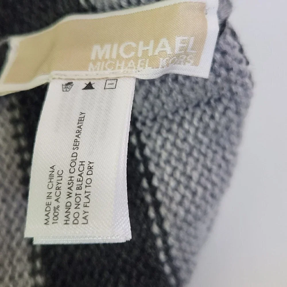 Michael Michael Kors Two Tone Gray Striped Beanie Unisex One Size